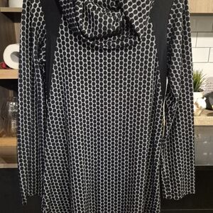 Elegant Black and Gray Cowl Neck Dress